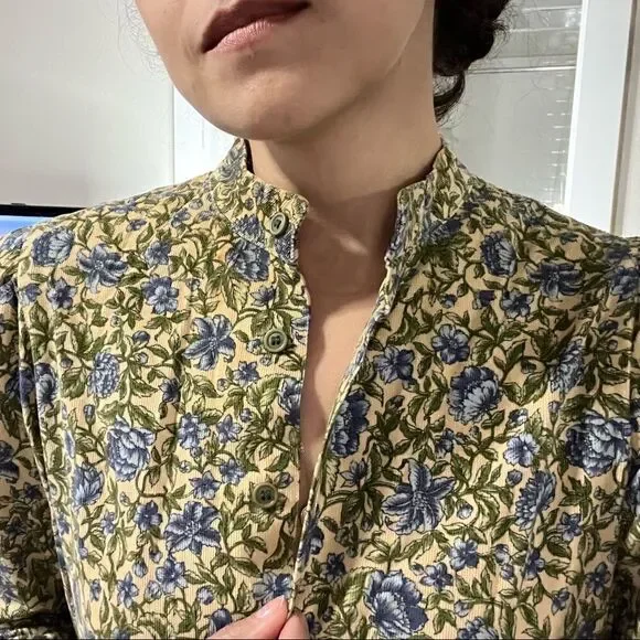 VINTAGE J. Jill Corduroy Floral Button Front Dress - Picture 12 of 14